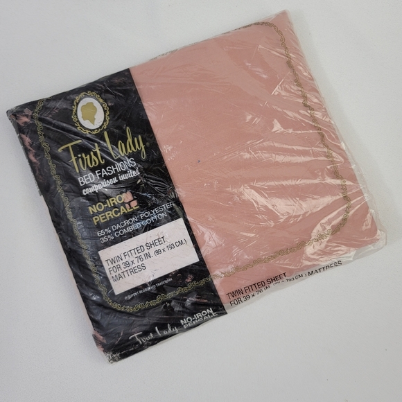 Vtg First Lady No-Iron Percale Twin Fitted Sheet - Picture 10 of 10